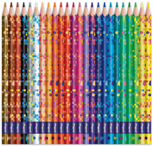 Цветни моливи Maped Pixel Party, 24 цвята