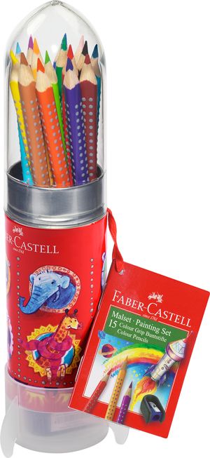 Цветни моливи Faber-Castell, 15 цвята + острилка