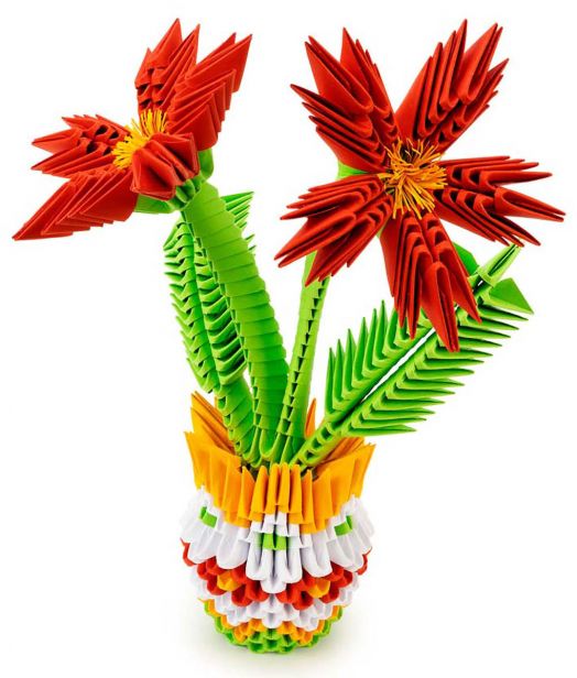 Творчески комплект за 3D оригами Alexander - Саксия с цветя