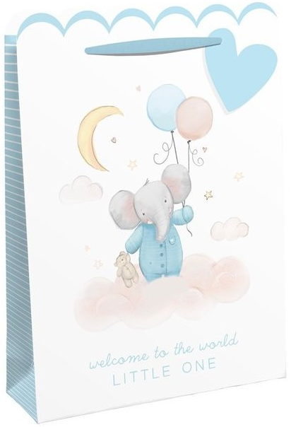 Подаръчна торбичка Eurowrap - Бебешка слон, за момче, средна