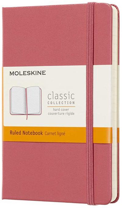Джобен антично-розов тефтер Moleskine с твърди корици и линирани страници