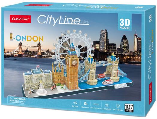 3D пъзел Cubic Fun Cityline - Лондон, 107 части