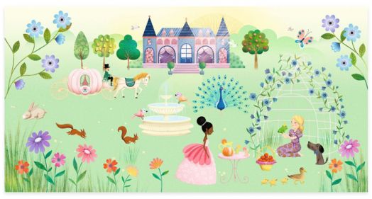 Творчески комплект със стикери Djeco - Живот в замък