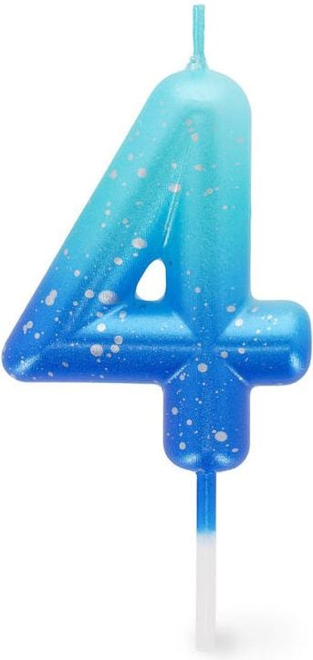 Свещ за рожден ден Legami - Цифра 4, синя