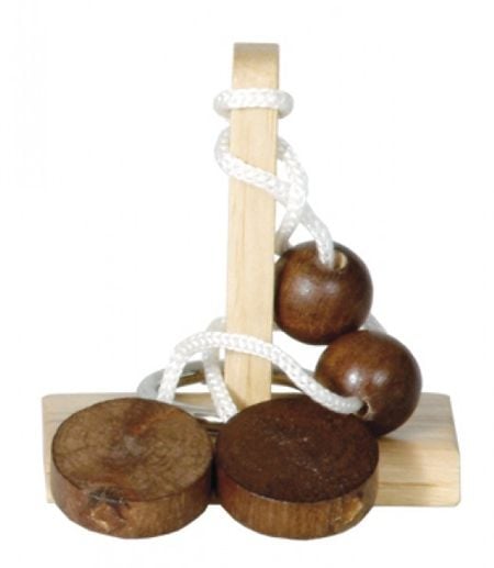 Дървен 3D пъзел - Освободи халката, 2