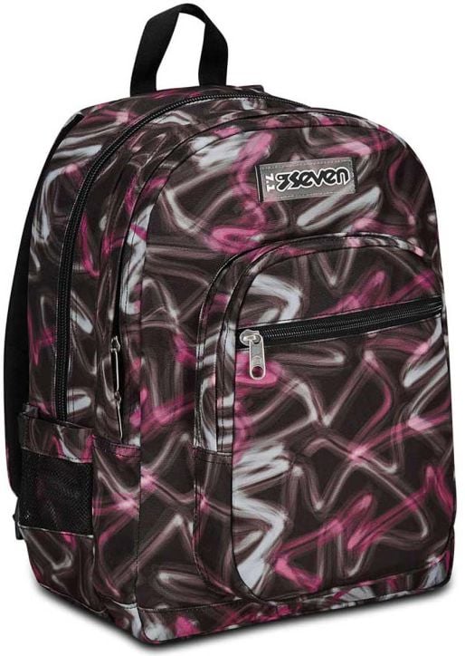 Ученическа раница Seven Freethink Rose Violet 2024 с две отделения и USB порт