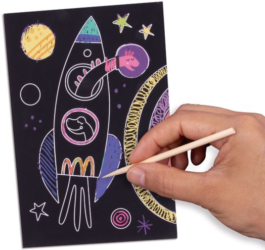 Мини скреч комплект Apli Kids - Динозаври в космоса