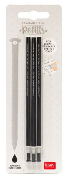 Комплект пълнители за изтриваеми гел химикалки Legami, черни