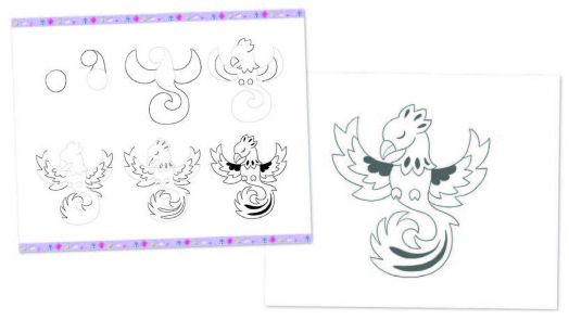 Комплект за рисуване стъпка по стъпка Janod - Фантастични животни