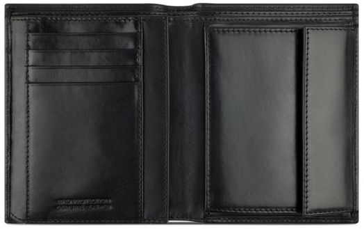 Мъжки вертикален кожен портфейл Bugatti Nobile, черен