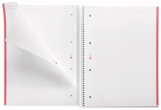 Тетрадка Miquelrius Emotions A4 със спирала, 80 листа на точки, корал