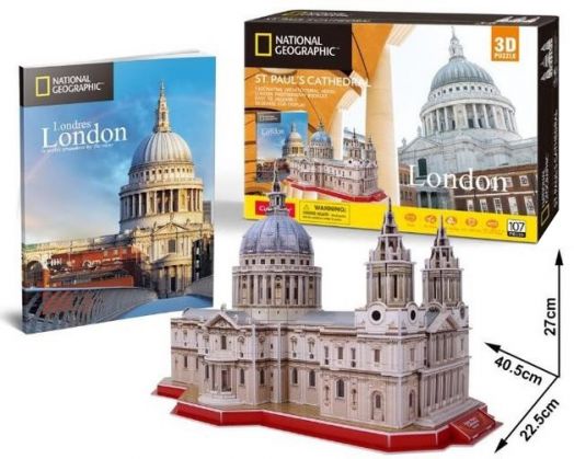 3D пъзел Cubic Fun National Geographic - Катедралата Свети Павел, 107 части