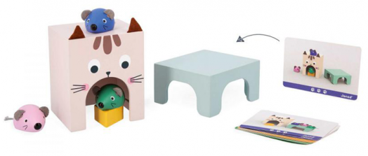 Образователна игра Janod - Ориентирайте се в пространството: Котка и мишката