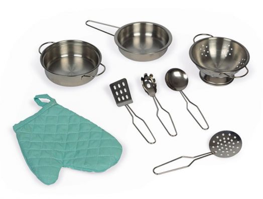 Детски комплект Janod - Двустранна дървена кухня