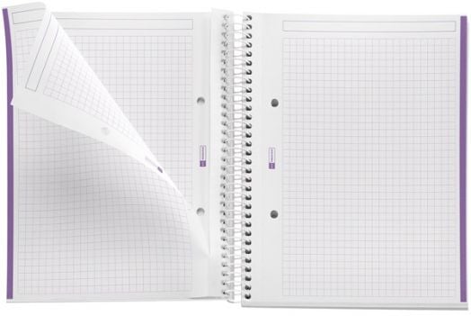 Тетрадка Miquelrius Be Eco A5 със спирала, 80 листа, малки квадратчета, аметист