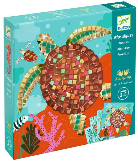 Творчески комплект Djeco: Мозайка с карибски животни