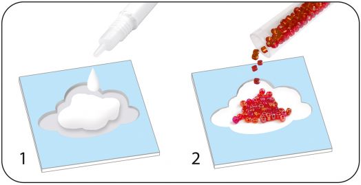 Творчески комплект Djeco - Направи си сам колажи с мъниста