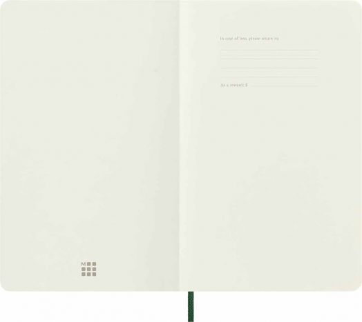 Класически тефтер Moleskine Classic Myrtle Green с меки корици и нелинирани страници