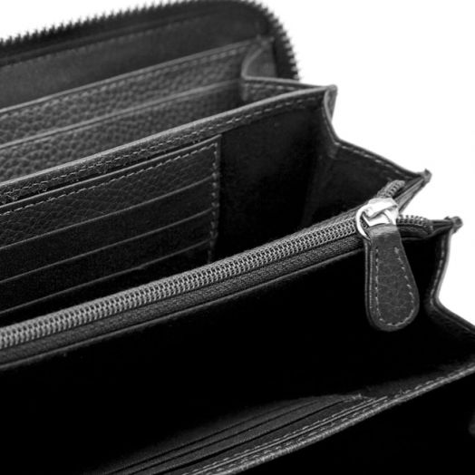 Дамски портфейл с цип Bugatti Linda, черен