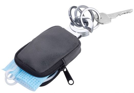 Ключодържател Troika с калъф - Clean Click, тъмносив