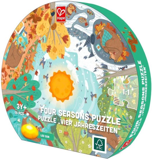 Образователен пъзел Hape - Сезони