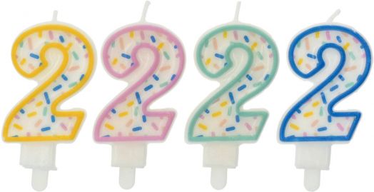 Свещ за рожден ден Folat Sprinkles - Цифра 2