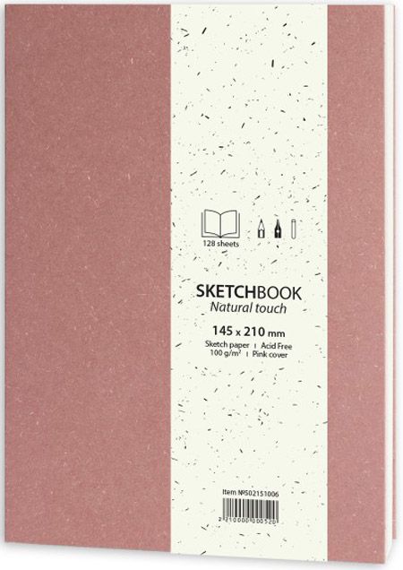 Скицник Drasca Natural Touch A5 128 листа, розов