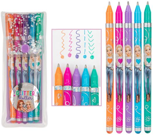 Комплект гел химикалки Top Model Glitter Roller Metallic, 5 бр.