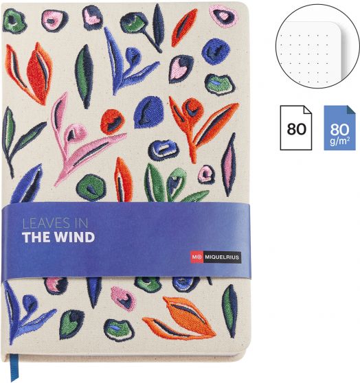Тефтер Miquelrius Leaves in the Wind A5, 80 листа на точки
