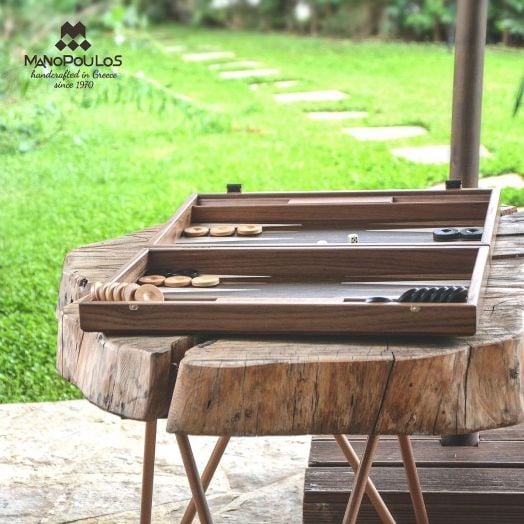 Табла Manopoulos с отделения - естествен орех, 48 х 30 см.