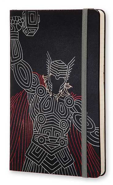 Голям черен тефтер Moleskine The Avengers Thor - Тор с широки редове, Limited Edition