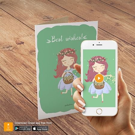 iGreet Картичка - Цветно момиче