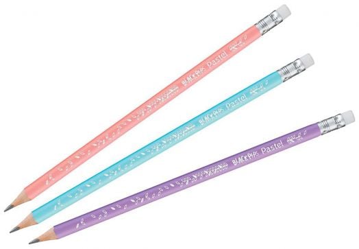 Графитен молив Maped Pastel HB с гумичка, 19 см.