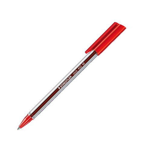 Химикалка Staedtler Stick 432 M, червена, прозрачна