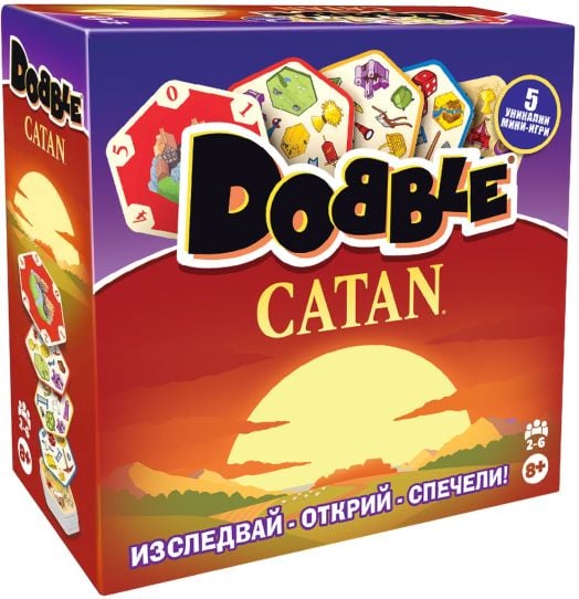Настолна игра: Dobble Catan