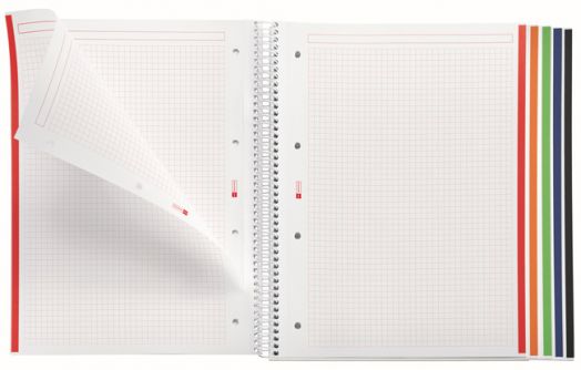 Тетрадка Miquelrius Emotions А4 със спирала, 120 листа на малки квадратчета, сива