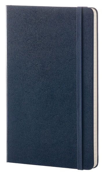 Класически син тефтер Moleskine Classic Blue Sapphire с твърди корици и листа на малки квадратчета