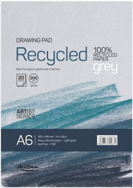 Скицник Drasca Recycled Drawing Pad Grey, A6 20 листа