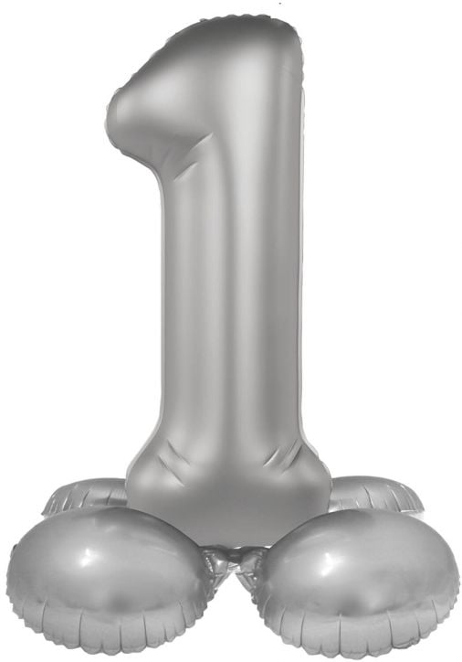 Фолиев балон Folat - Цифра 1, сребърен, матов