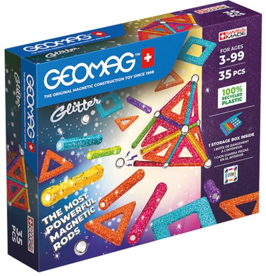 Магнитен конструктор Geomag Classic Panels Glitter, 35 части