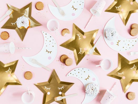 Златни чинийки PartyDeco - Звезда, 6 бр.