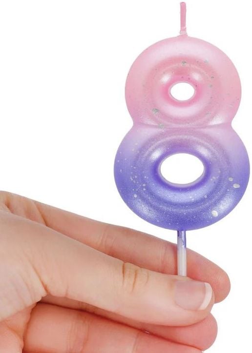 Свещ за рожден ден Legami - Цифра 8, розова