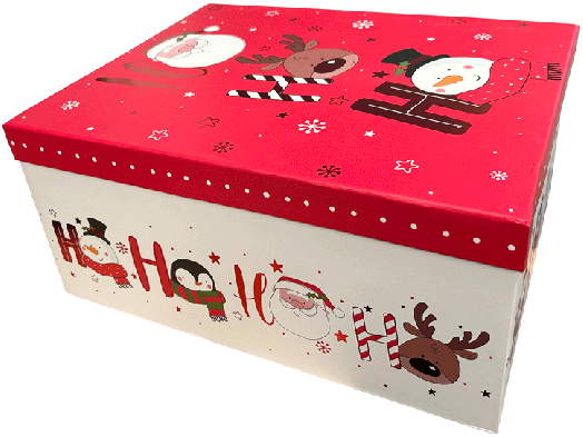 Коледна кутия Eurowrap - Хо хо хо, 38 х 30 х 18 см.