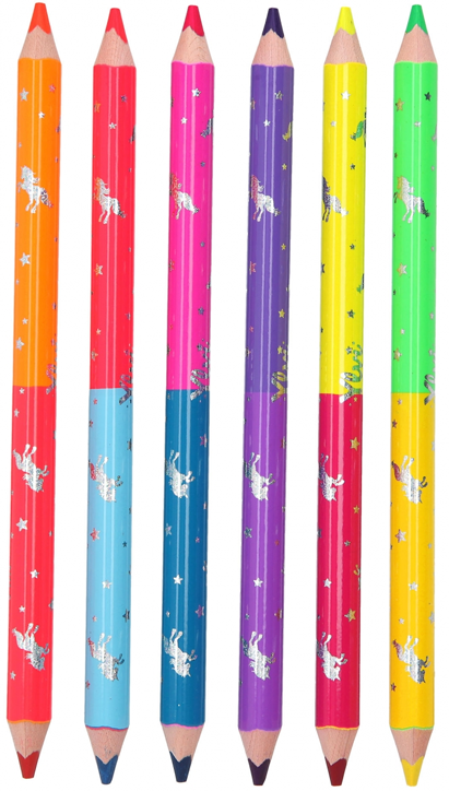 Двустранни цветни моливи YLVI, 12 цвята