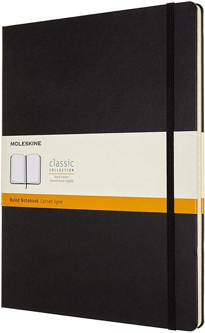 Черен тефтер Moleskine Classic Black A4 с твърди корици и линирани листа