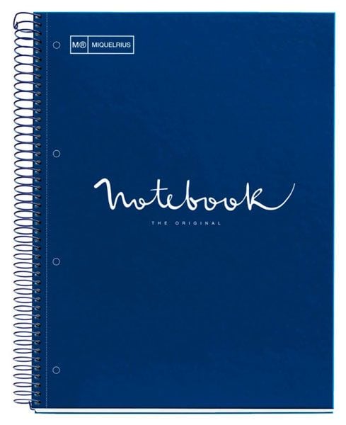 Тетрадка Miquelrius Emotions А4 със спирала, 80 листа на малки квадратчета, тъмносиня