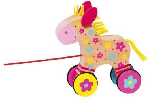 Дървена играчка за дърпане Goki, конче