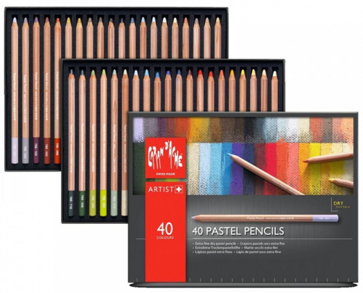 Комплект пастелни моливи Caran d'Ache, 40 цвята