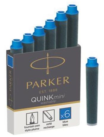 Комплект 6 бр. патрончета (пълнители) Parker за писалки, сини