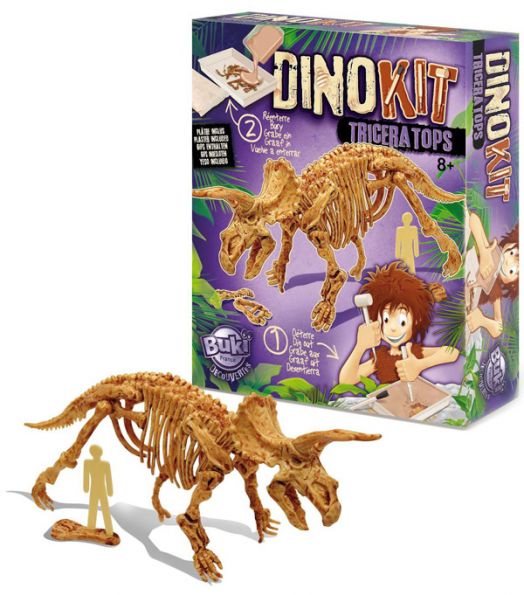 Открий и сглоби скелет на динозавър Buki - Трицератопс